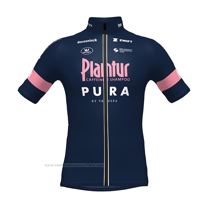 2022 Maillot Cyclisme Plantur Pura Profond Bleu Manches Courtes et Cuissard